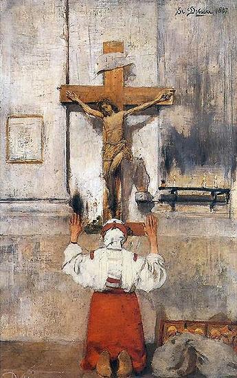 Stanislaw Debicki Pray. oil painting image